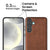 Mobizang Tux Leather Back Cover for Samsung Galaxy S25 Plus | Slim Shockproof Camera Protection Bumper Case (Brown)