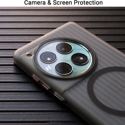 Mobizang Matte Magnetic Wave Grip Back Cover for Apple iPhone 16E | [MagSafe Compatible] Wireless charging, Slim, Metal Buttons, Frosted Back Case (Grey)