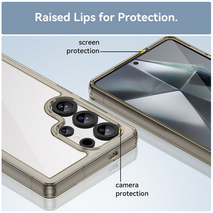 Mobizang Unicorn Acrylic Clear Back Cover For Samsung Galaxy S25 Ultra | Slim Shockproof [Military Grade Protection] Hybrid Bumper Case (Grey Sides)
