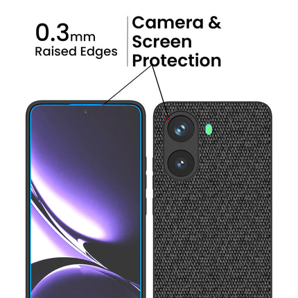 Mobizang Soft Full Fabric Protective Back Case Cover for Poco X7 Pro | Shockproof Slim Hard Anti Slip Back Case (Black)