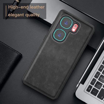 Kapa Tux Leather Back Cover for IQOO Neo 9 Pro | Slim Shockproof Camera Protection Bumper Case (Black)