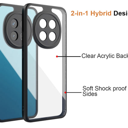 Mobizang Hawkeye Clear Back Cover for Oppo F29 PRO | Camera Lens Protector Shockproof Slim Clear Case Cover (Black Sides)