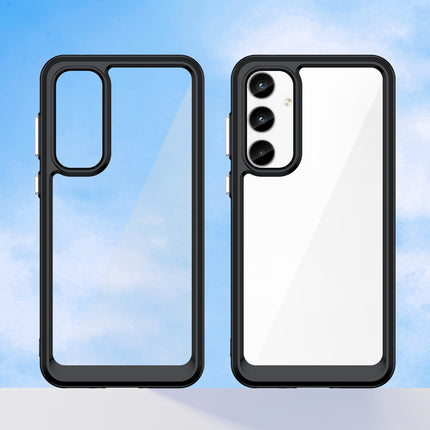 Mobizang Unicorn Acrylic Clear Back Cover For Samsung Galaxy A55 (5G) | Slim Shockproof [Military Grade Protection] Hybrid Bumper Case (Black Sides)