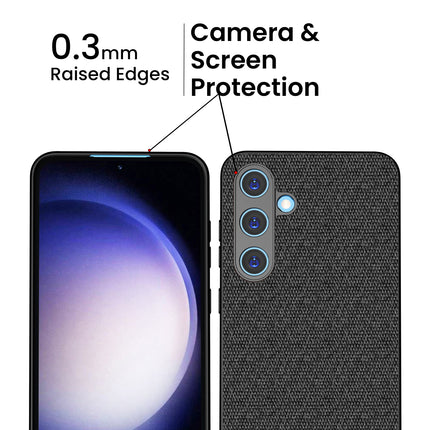 Mobizang Soft Full Fabric Protective Back Case Cover for Samsung Galaxy S24 FE | Shockproof Slim Hard Anti Slip Back Case (Black)