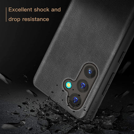 Kapa Tux Leather Back Cover for Samsung Galaxy A35 (5G) | Slim Shockproof Camera Protection Bumper Case (Black)
