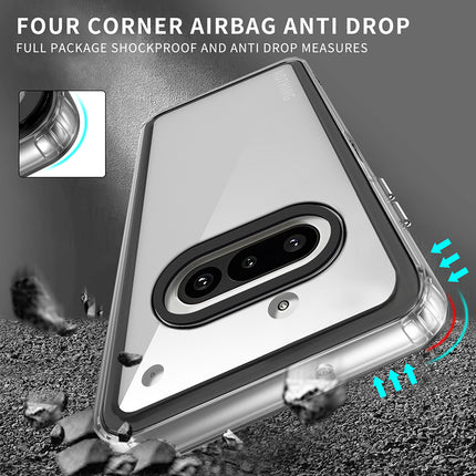 Mobizang Warrior Acrylic Clear Back Cover For Nothing Phone 3A 5G | Slim Shockproof [Military Grade Protection] Hybrid Bumper Case (Clear Sides)