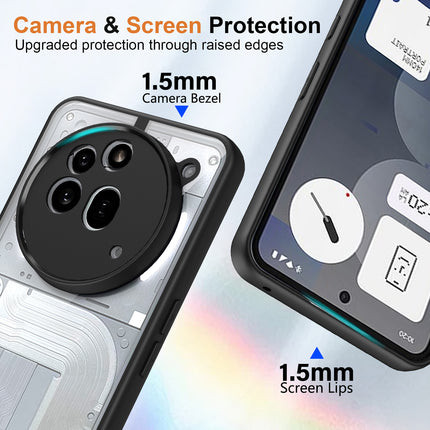 Mobizang Hawkeye Clear Back Cover for Nothing Phone 3A Pro | Camera Lens Protector Shockproof Slim Clear Case Cover (Black Sides)