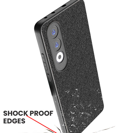 Mobizang Soft Full Fabric Protective Back Case Cover for OnePlus Nord CE4 | Shockproof Slim Hard Anti Slip Back Case (Black)