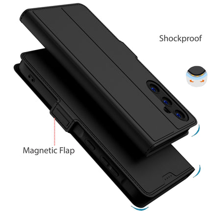 Mobizang Noble Slim Magnetic Leather Flip Case Cover for Samsung Galaxy A55 (5G) | Card Holder Stand Flip Wallet Case (Black)
