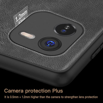 Mobizang Tux Leather Back Cover for IQOO Z9X | Slim Shockproof Camera Protection Bumper Case (Black)