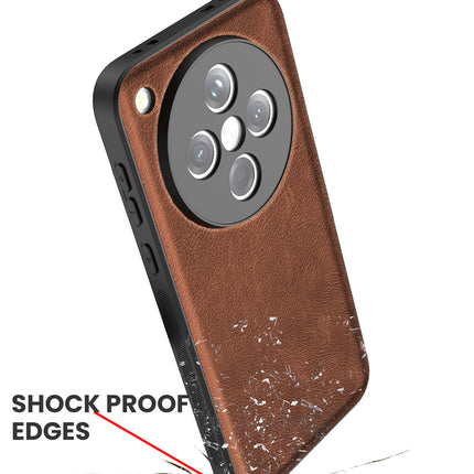 Mobizang Tux Leather Back Cover for Oppo Find X8 | Slim Shockproof Camera Protection Bumper Case (Brown)