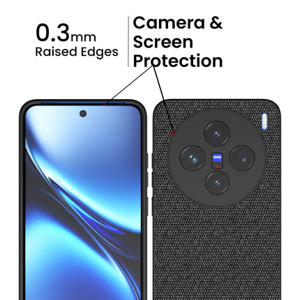 Mobizang Soft Full Fabric Protective Back Case Cover for Vivo X200 (5G) | Shockproof Slim Hard Anti Slip Back Case (Black)