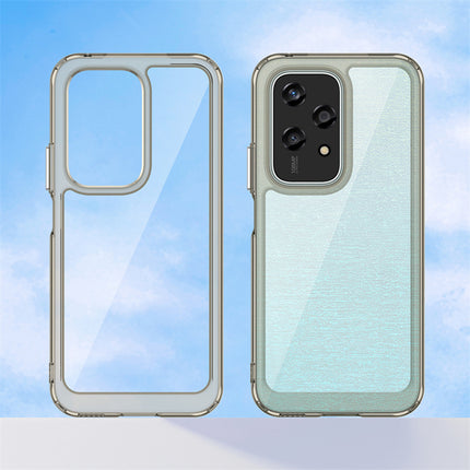 Mobizang Unicorn Acrylic Clear Back Cover For Honor 200 Lite (5G) | Slim Shockproof [Military Grade Protection] Hybrid Bumper Case (Grey Sides)