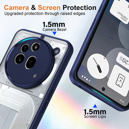 Mobizang Hawkeye Clear Back Cover for Nothing Phone 3A Pro | Camera Lens Protector Shockproof Slim Clear Case Cover (Blue Sides)