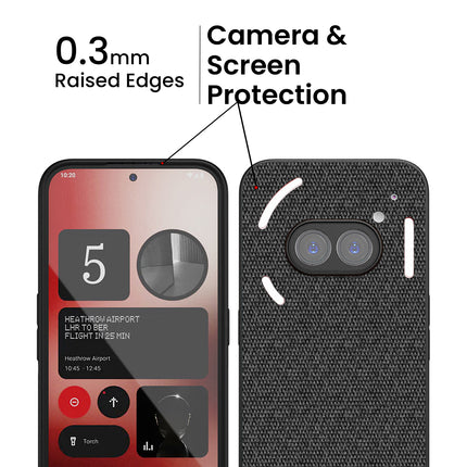 Mobizang Soft Full Fabric Protective Back Case Cover for Nothing Phone 2A | Shockproof Slim Hard Anti Slip Back Case (Black)