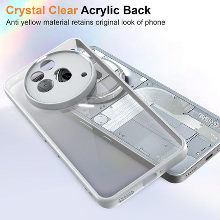 Mobizang Hawkeye Clear Back Cover for Nothing Phone 3A Pro | Camera Lens Protector Shockproof Slim Clear Case Cover (Grey Sides)