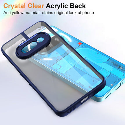 Mobizang Hawkeye Clear Back Cover for Nothing Phone 3A 5G | Camera Lens Protector Shockproof Slim Clear Case Cover (Blue Sides)