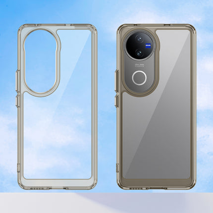 Mobizang Unicorn Acrylic Clear Back Cover For Vivo V50 / V50E 5G | Slim Shockproof [Military Grade Protection] Hybrid Bumper Case (Grey Sides)