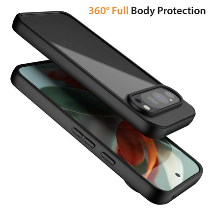 Mobizang Hawkeye Clear Back Cover for Google Pixel 9 / Pixel 9 PRO | Camera Lens Protector Shockproof Slim Clear Case Cover (Black)