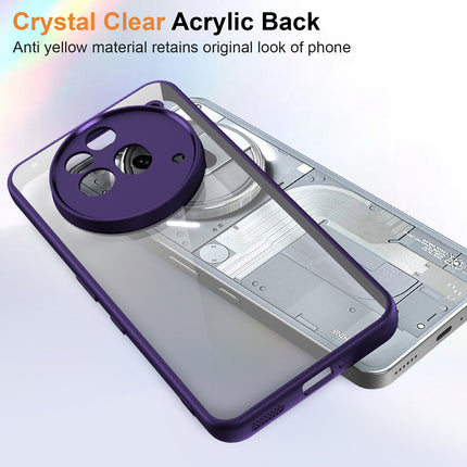 Mobizang Hawkeye Clear Back Cover for Nothing Phone 3A Pro | Camera Lens Protector Shockproof Slim Clear Case Cover (Purple Sides)