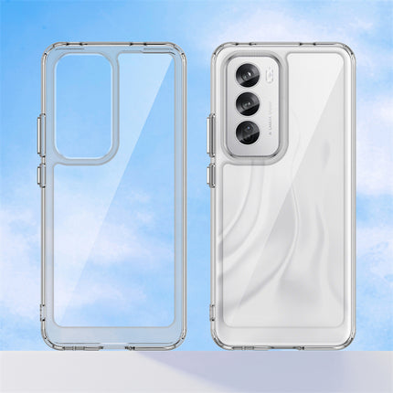 Mobizang Unicorn Acrylic Clear Back Cover For Oppo Reno 12 (5G) | Slim Shockproof [Military Grade Protection] Hybrid Bumper Case (Clear Sides)