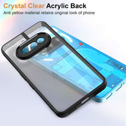 Mobizang Hawkeye Clear Back Cover for Nothing Phone 3A 5G | Camera Lens Protector Shockproof Slim Clear Case Cover (Black Sides)