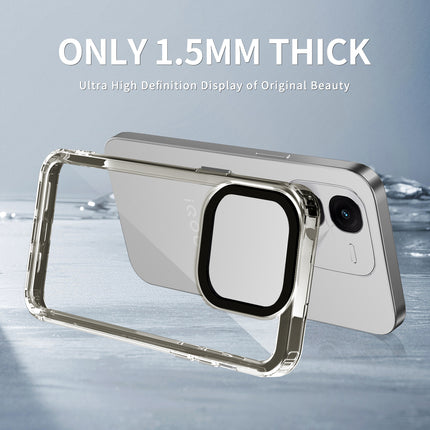 Mobizang Warrior Acrylic Clear Back Cover For IQOO Z9X | Slim Shockproof [Military Grade Protection] Hybrid Bumper Case (Grey Sides)