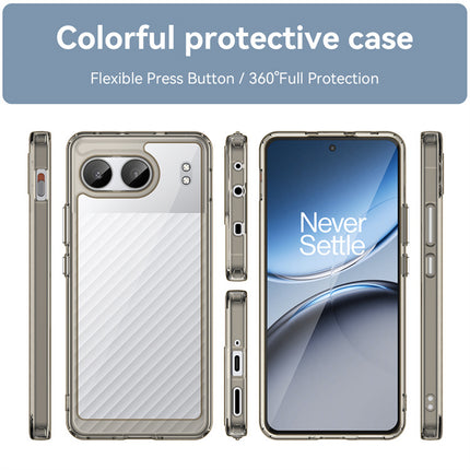 Mobizang Unicorn Acrylic Clear Back Cover For OnePlus Nord 4 | Slim Shockproof [Military Grade Protection] Hybrid Bumper Case (Grey Sides)