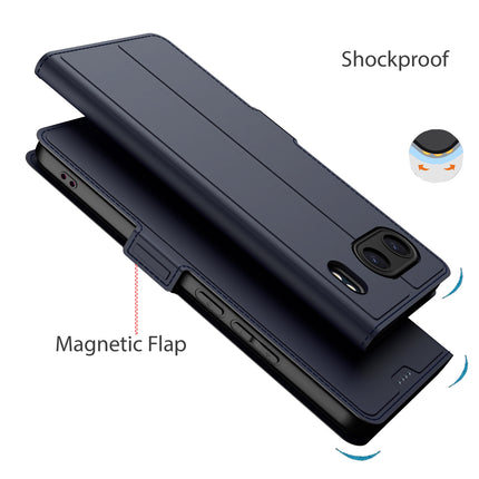 Mobizang Noble Slim Magnetic Leather Flip Case Cover for OnePlus Nord 4 | Card Holder Stand Flip Wallet Case (Blue)