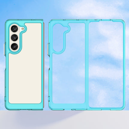 Mobizang Unicorn Acrylic Clear Back Cover For Samsung Galaxy Z Fold 6 | Slim Shockproof [Military Grade Protection] Hybrid Bumper Case (Blue Sides)