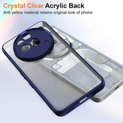 Mobizang Hawkeye Clear Back Cover for Nothing Phone 3A Pro | Camera Lens Protector Shockproof Slim Clear Case Cover (Blue Sides)