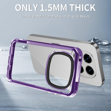 Mobizang Warrior Acrylic Clear Back Cover For Redmi Note 14 Pro (5G) | Slim Shockproof [Military Grade Protection] Hybrid Bumper Case (Purple Sides)