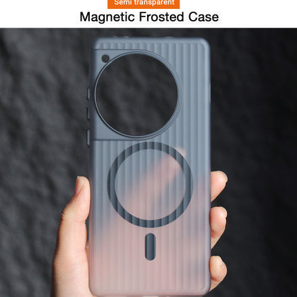 Mobizang Matte Magnetic Wave Grip Back Cover for Apple iPhone 16E | [MagSafe Compatible] Wireless charging, Slim, Metal Buttons, Frosted Back Case (Grey)