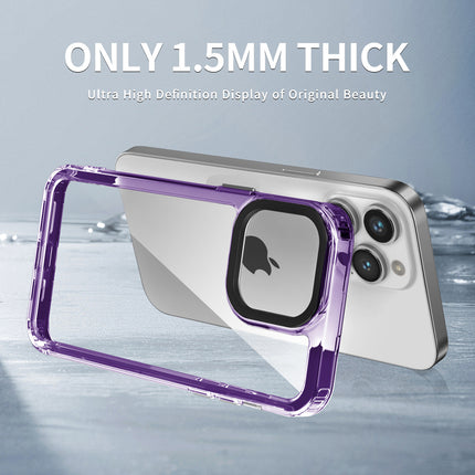 Mobizang Warrior Acrylic Clear Back Cover For Apple iPhone 16 Pro | Slim Shockproof [Military Grade Protection] Hybrid Bumper Case (Purple Sides)