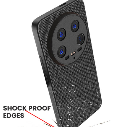 Mobizang Soft Full Fabric Protective Back Case Cover for Xiaomi 14 ULTRA (5G) | Shockproof Slim Hard Anti Slip Back Case (Black)