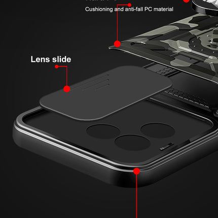 Mobizang Tank Back Cover for Vivo V30E (5G) | Inbuilt Ring + Slider Shockproof Lens Protection Bumper Back Case (Black)