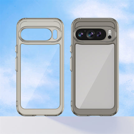 Mobizang Unicorn Acrylic Clear Back Cover For Pixel 9 PRO | Slim Shockproof [Military Grade Protection] Hybrid Bumper Case (Grey Sides)