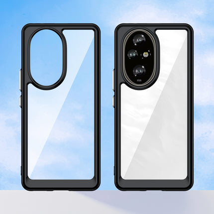 Mobizang Unicorn Acrylic Clear Back Cover For Honor 200 Pro (5G) | Slim Shockproof [Military Grade Protection] Hybrid Bumper Case (Black Sides)