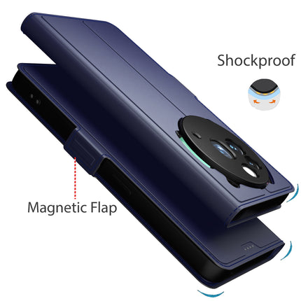 Mobizang Noble Slim Magnetic Leather Flip Case Cover for Nothing Phone 3A Pro | Card Holder Stand Flip Wallet Case (Blue)