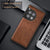 Kapa Tux Leather Back Cover for Oneplus 12R | Slim Shockproof Camera Protection Bumper Case (Brown)