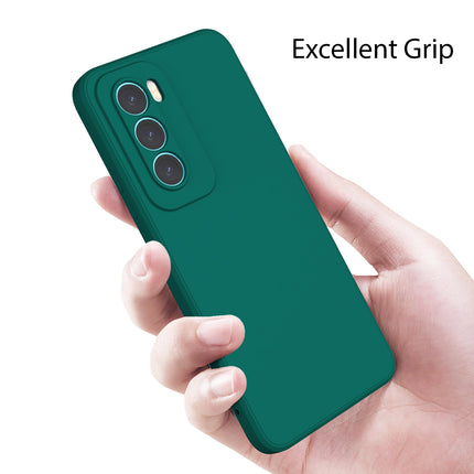 Mobizang Matte Protective Lens Flexible Back Cover for Oppo Reno 12 (5G) | Slim Silicone with Soft Lining Shockproof Full Body Bumper Case (Green)