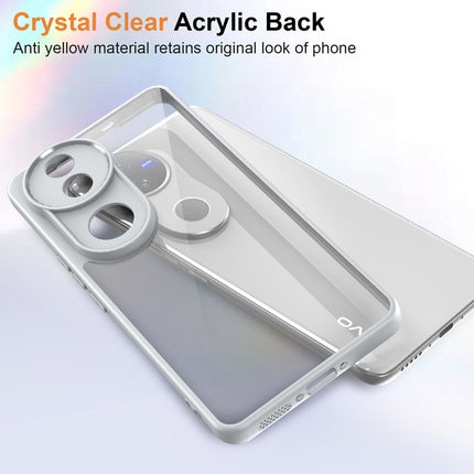 Mobizang Hawkeye Clear Back Cover for Vivo V50 5G | Camera Lens Protector Shockproof Slim Clear Case Cover (Grey Sides)