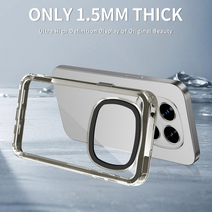 Mobizang Warrior Acrylic Clear Back Cover For Redmi Note 14 Pro (5G) | Slim Shockproof [Military Grade Protection] Hybrid Bumper Case (Grey Sides)