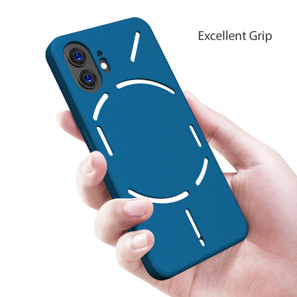 Kapa Matte Protective Lens Flexible Back Cover for Nothing Phone 2 | Slim Silicone with Soft Lining Shockproof Full Body Bumper Case (Blue)