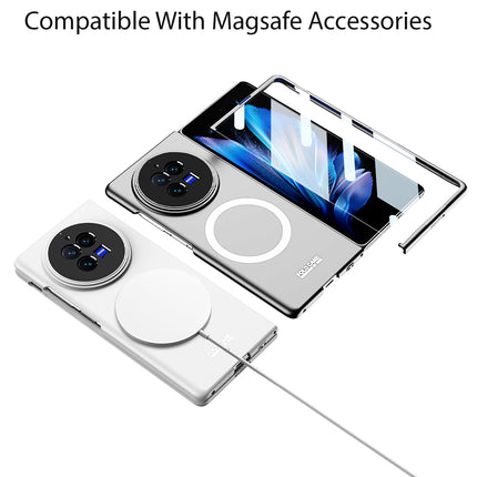 Mobizang Ultra Thin Magsafe Ring Back Case for Vivo X Fold 3 PRO | Shockproof Slim Hard Protective Cover (Silver)