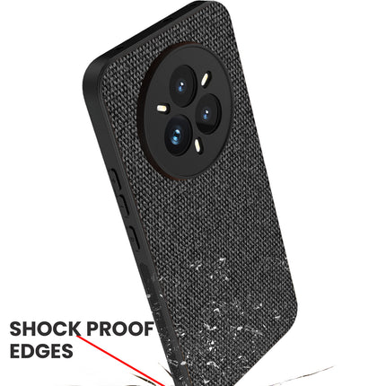 Mobizang Soft Full Fabric Protective Back Case Cover for Realme 14 Pro 5G | Shockproof Slim Hard Anti Slip Back Case (Black)