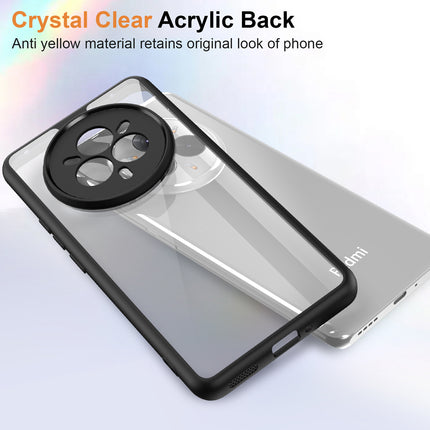 Mobizang Hawkeye Clear Back Cover for Realme 14 Pro 5G | Camera Lens Protector Shockproof Slim Clear Case Cover (Black Sides)