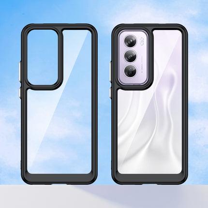 Mobizang Unicorn Acrylic Clear Back Cover For Oppo Reno 12 Pro (5G) | Slim Shockproof [Military Grade Protection] Hybrid Bumper Case (Black Sides)