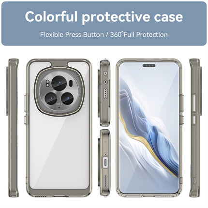 Mobizang Unicorn Acrylic Clear Back Cover For Honor Magic 6 PRO | Slim Shockproof [Military Grade Protection] Hybrid Bumper Case (Grey Sides)