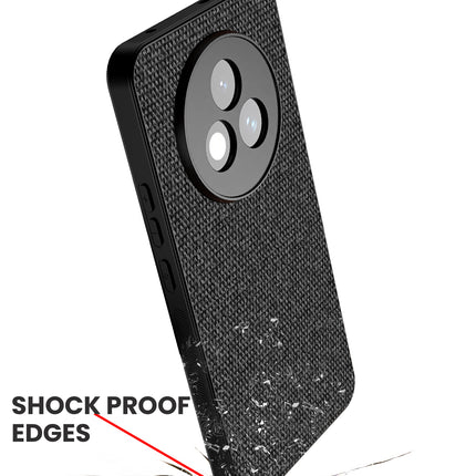 Mobizang Soft Full Fabric Protective Back Case Cover for Realme P3 PRO 5G | Shockproof Slim Hard Anti Slip Back Case (Black)